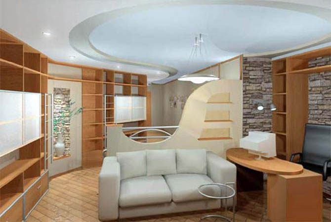 дизайн комнат с натяжными потолками
